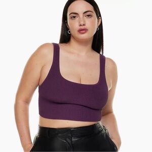 Aritzia Babaton Sculpt Knit Squareneck Cropped Tank